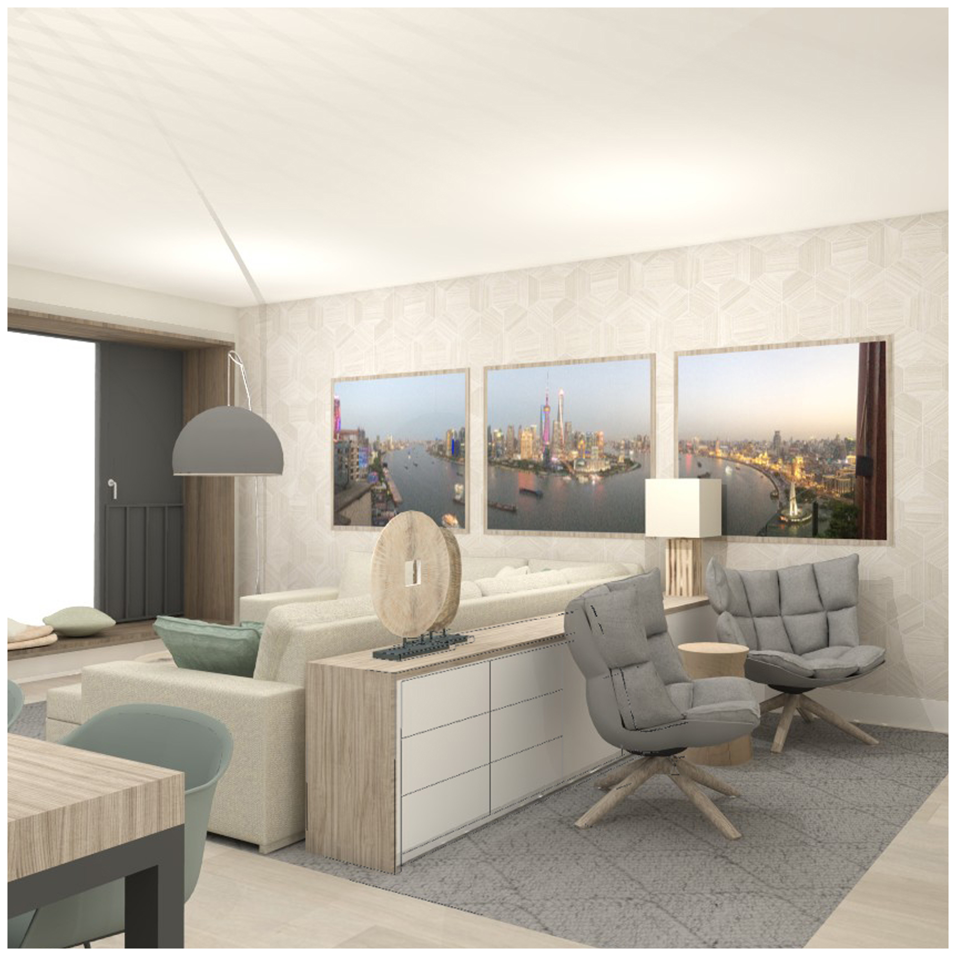 Interieurontwerp voor appartement, daarvoor heeft Mimpression het 3D ontwerp mogen maken